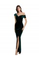 Best Stretch Velvet Long Off the Shoulder Sheath High Low Prom Dress Canada