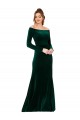 Best Stretch Velvet Long Off the Shoulder Sheath Prom Dress Canada