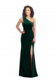 Best Stretch Velvet Long One Shoulder Trumpet Front Slit Prom Dress Canada
