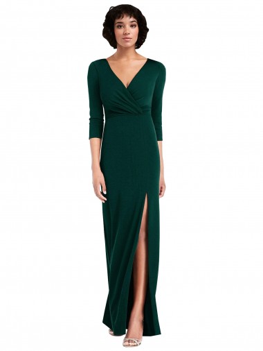 Best Spandex V-Back Long V-Neck Trumpet Prom Dress Canada