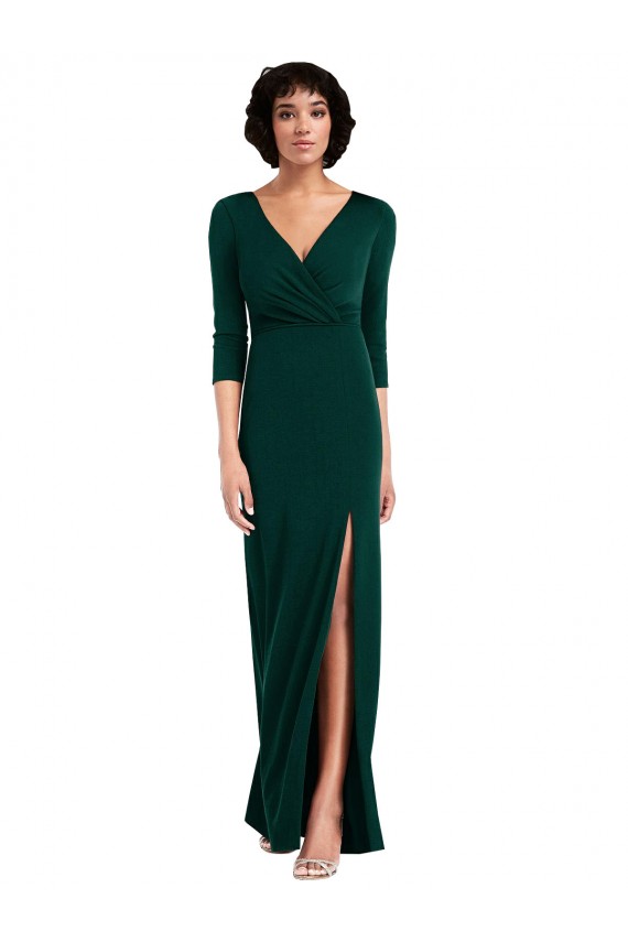 Best Spandex V-Back Long V-Neck Trumpet Prom Dress Canada