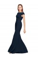 Best Stretch Crepe Open Back Long Boat Neck A-Line Prom Dress Canada