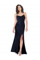 Best Silky Satin Long Cowl Neck A-Line Black Tie Prom Dress Canada