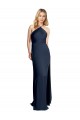 Best Stretch Satin Criss Cross Open Back Long Halter Neck A-Line Prom Dress Canada
