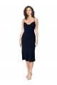 Best Silky Satin Criss Cross Open Back Midi Length Spaghetti Straps A-Line Prom Dress Canada