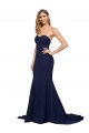 Best Stretch Crepe Low Back Sweep Train Sweetheart A-Line Prom Dress Canada