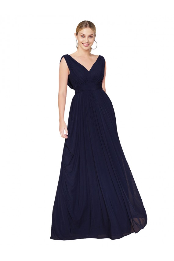 Best Soft Chiffon Long V-Neck A-Line Prom Dress Canada