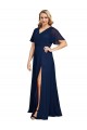 Best Soft Chiffon Long V-Neck A-Line Plus Size Formal Prom Dress Canada