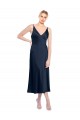 Best Stretch Satin V-Back Midi Length V-Neck A-Line Prom Dress Canada