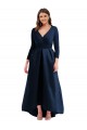 Best Spandex Long V-Neck Ball Gown High Low Plus Size Prom Dress Canada