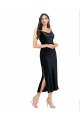 Best Stretch Velvet Low Back Midi Length Cowl Neck Column Prom Dress Canada