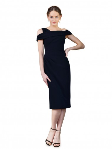 Best Stretch Crepe Cocktail Length Off the Shoulder Mermaid Prom Dress Canada
