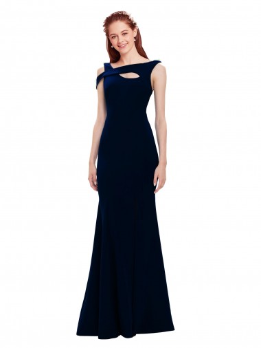 Best Stretch Crepe Long Off the Shoulder Mermaid Side Slit Prom Dress Canada
