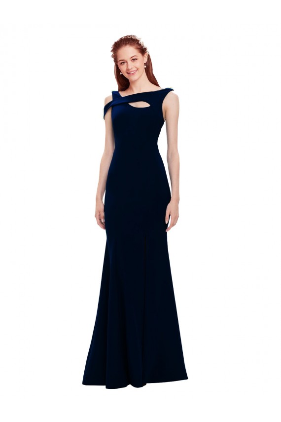 Best Stretch Crepe Long Off the Shoulder Mermaid Side Slit Prom Dress Canada