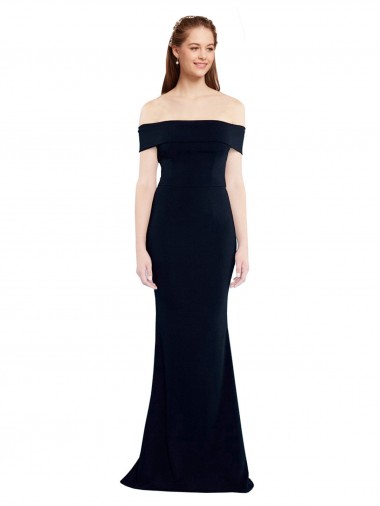 Best Stretch Crepe Keyhole Back Long Off the Shoulder Mermaid Prom Dress Canada