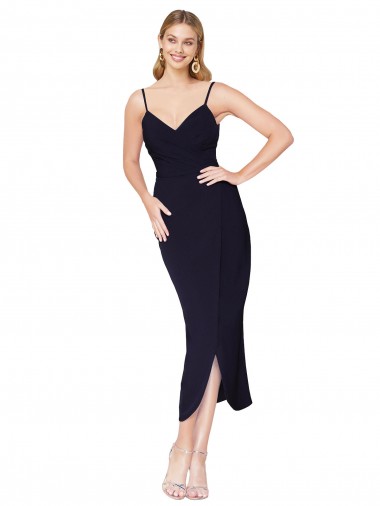 Best Stretch Crepe V-Back Knee Length Spaghetti Straps Mermaid Prom Dress Canada