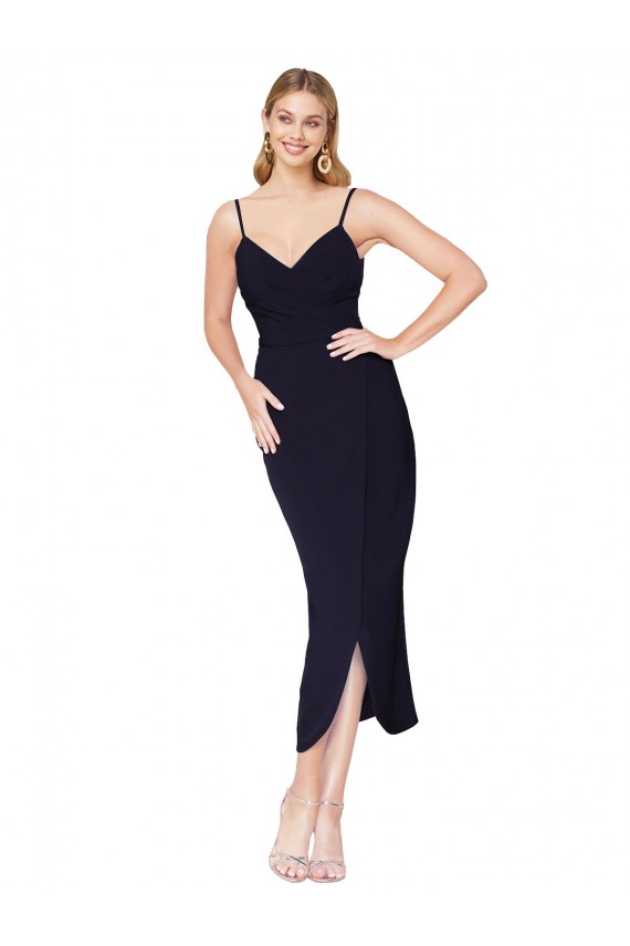 Best Stretch Crepe V-Back Knee Length Spaghetti Straps Mermaid Prom Dress Canada
