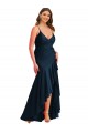Best Silky Satin Long Spaghetti Straps Mermaid High Low Plus Size Prom Dress Canada