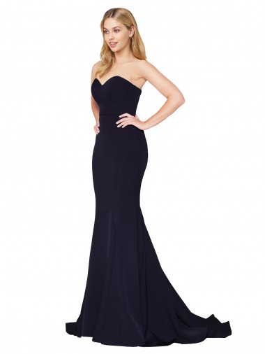 Best Stretch Crepe Sweep Train Sweetheart Mermaid Prom Dress Canada