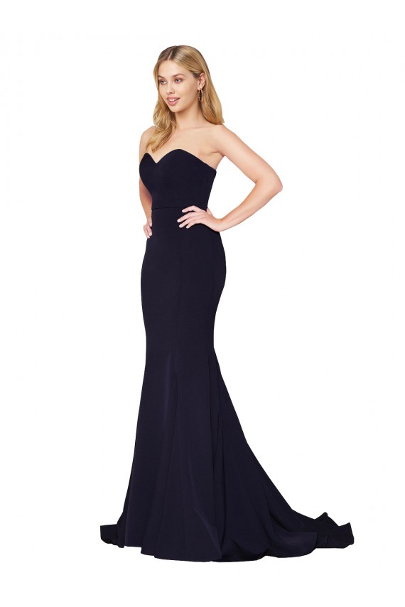 Best Stretch Crepe Sweep Train Sweetheart Mermaid Prom Dress Canada