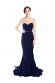 Best Stretch Crepe Low Back Sweep Train Sweetheart Mermaid Prom Dress Canada