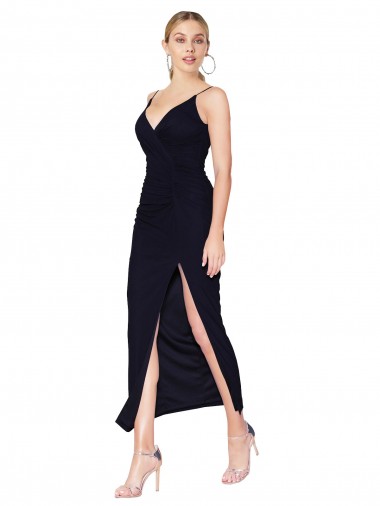 Best Soft Chiffon V-Back Knee Length V-Neck Mermaid Prom Dress Canada