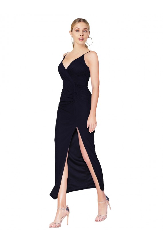 Best Soft Chiffon V-Back Knee Length V-Neck Mermaid Prom Dress Canada