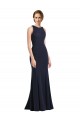 Best Stretch Crepe Keyhole Back Long Scoop Neck Sheath Black Tie Prom Dress Canada