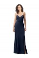 Best Stretch Crepe Criss Cross Back Long Spaghetti Straps Sheath Prom Dress Canada