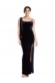 Best Stretch Velvet Long Square Neck Sheath Prom Dresses Canada