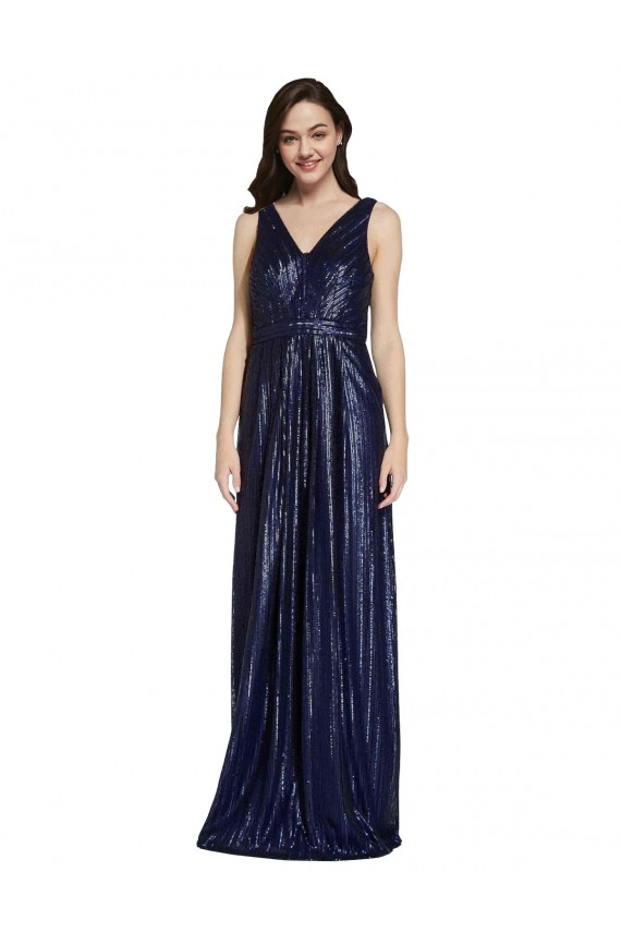 Best Sequin V-Back Long V-Neck Sheath Prom Dress Canada