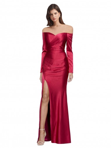 Best Stretch Satin Long Sweetheart Sheath Prom Dress Canada