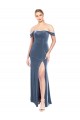Best Stretch Velvet Long Off the Shoulder A-Line Prom Dress Canada