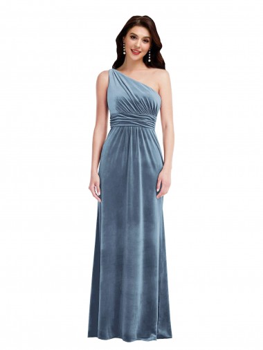 Best Stretch Velvet Long Off the Shoulder A-Line Evening Prom Dress Canada