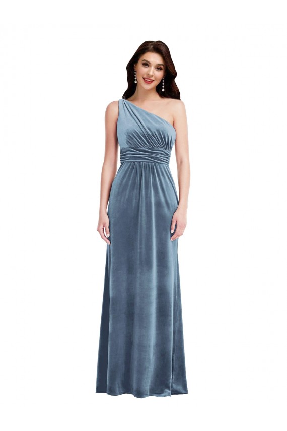 Best Stretch Velvet Long Off the Shoulder A-Line Evening Prom Dress Canada