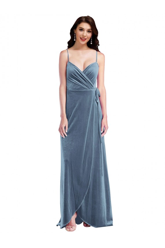 Best Stretch Velvet Low Back Long Sweetheart A-Line Prom Dress Canada