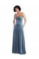 Best Stretch Velvet Criss Cross Open Back Long Cowl Neck Sheath Prom Dress Canada
