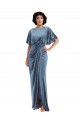 Best Stretch Velvet Open Back Long Sheath Prom Dress Canada