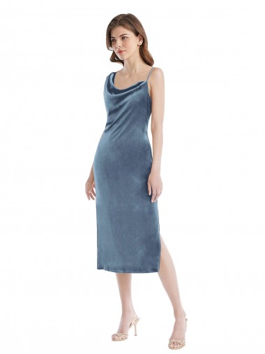 Best Stretch Velvet Long One Shoulder Sheath Prom Dress Canada