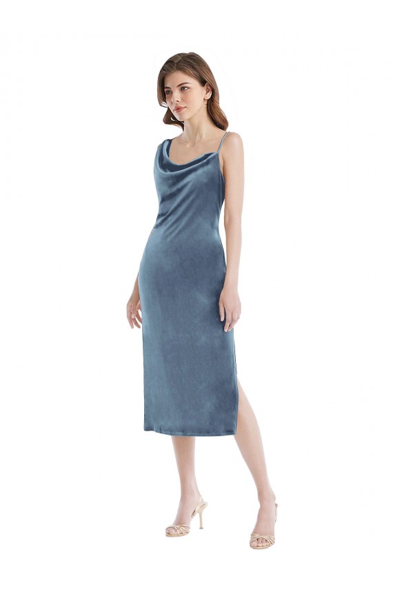 Best Stretch Velvet Long One Shoulder Sheath Prom Dress Canada