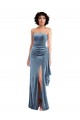 Best Stretch Velvet Low Back Long Strapless Sheath Prom Dress Canada