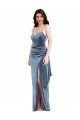 Best Stretch Velvet Low Back Long Spaghetti Straps Trumpet Prom Dress Canada