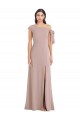 Best Stretch Crepe Long Off the Shoulder Dusty Pink A-Line Prom Dress Canada