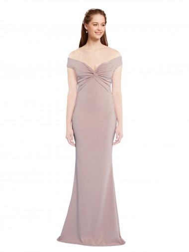 Best Stretch Crepe Long V-Neck Mermaid Prom Dresses Canada