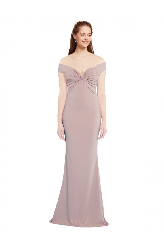Best Stretch Crepe Long V-Neck Mermaid Prom Dresses Canada