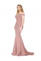 Best Stretch Crepe Sweep Train Off the Shoulder Mermaid Prom Dress Canada