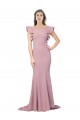 Best Stretch Crepe Low Back Sweep Train Round Neck Mermaid Prom Dress Canada
