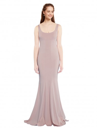 Best Stretch Crepe Long Scoop Neck Mermaid Prom Dress Canada