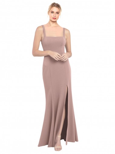 Best Stretch Crepe Long High Neck Mermaid Side Slit Prom Dress Canada