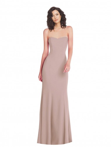 Best Stretch Crepe Long Sweetheart Dusty Pink Mermaid Prom Dress Canada